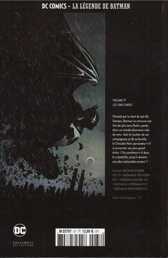 Verso de l'album DC Comics - La Légende de Batman Volume 37 LES CINQ STADES