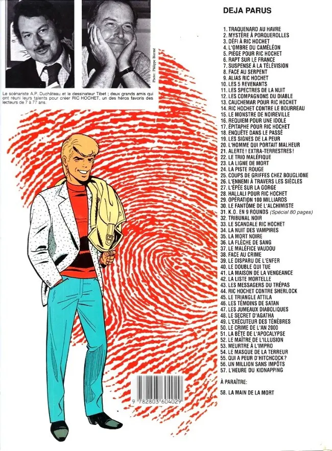 Verso de l'album Ric Hochet Tome 36 La flèche de sang