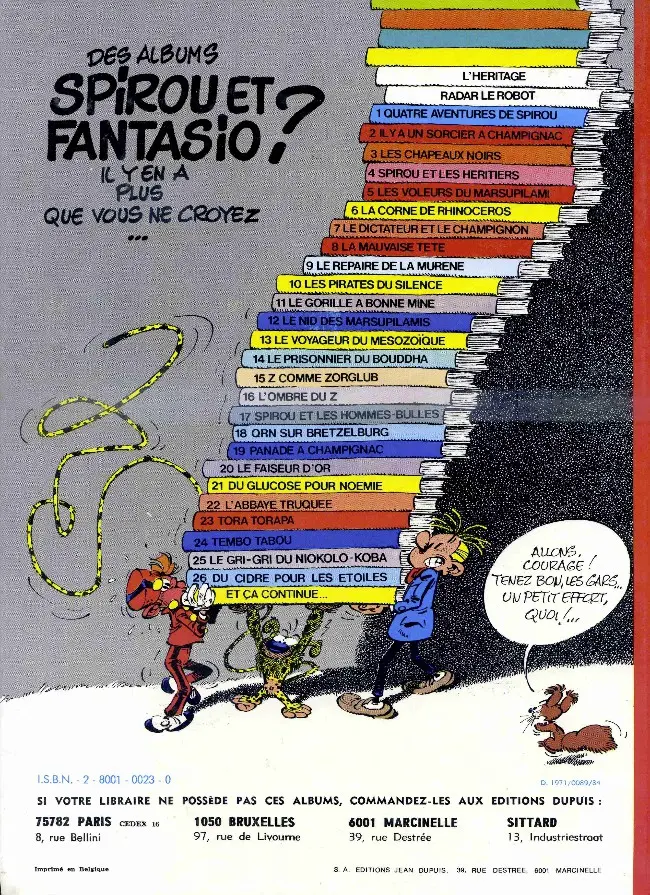Verso de l'album Spirou et Fantasio Tome 21 Du glucose pour Noémie