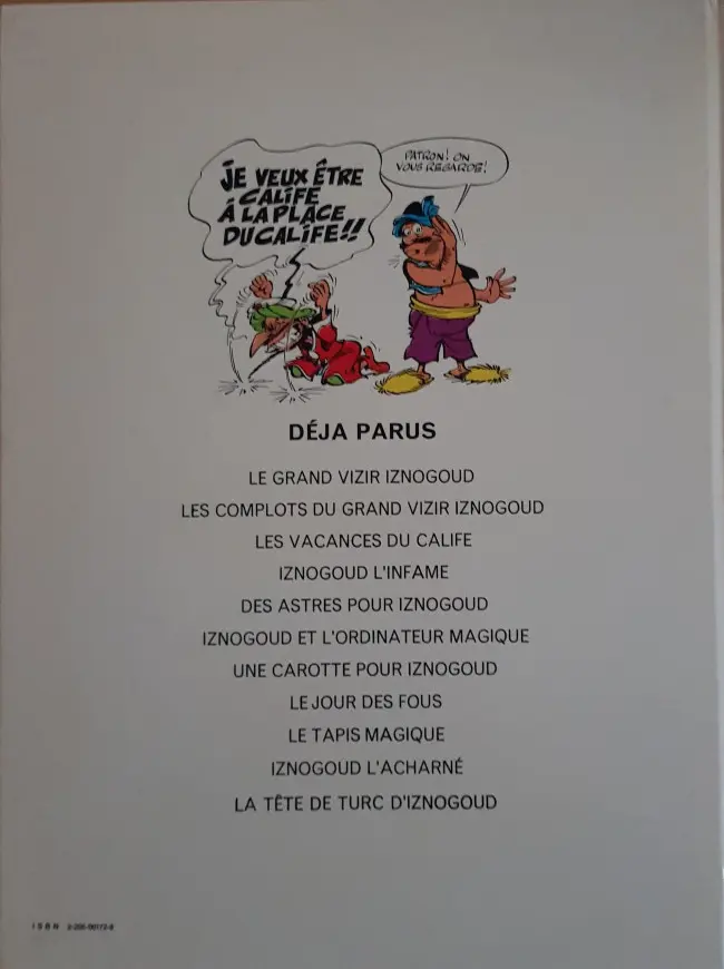 Verso de l'album Iznogoud Tome 1 Le Grand Vizir