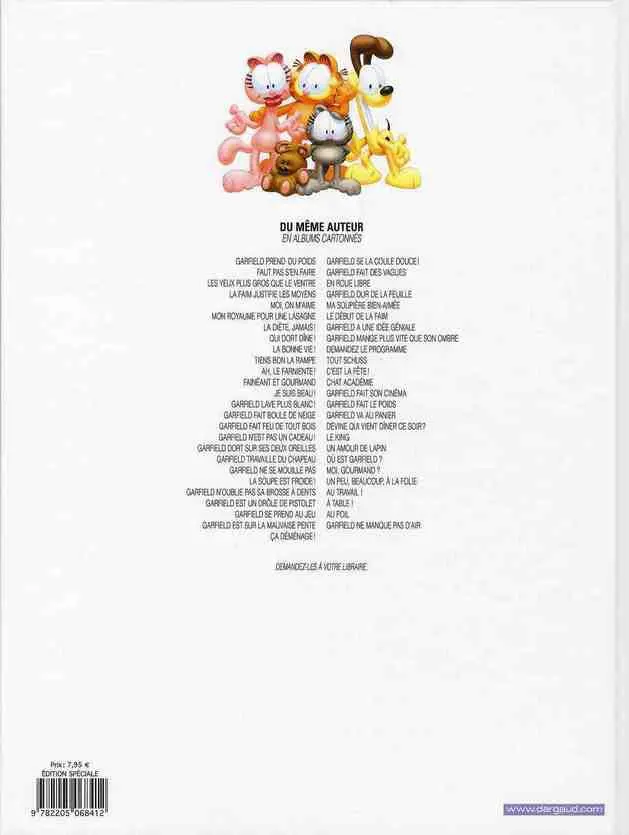 Verso de l'album Garfield Tome 49 À table !