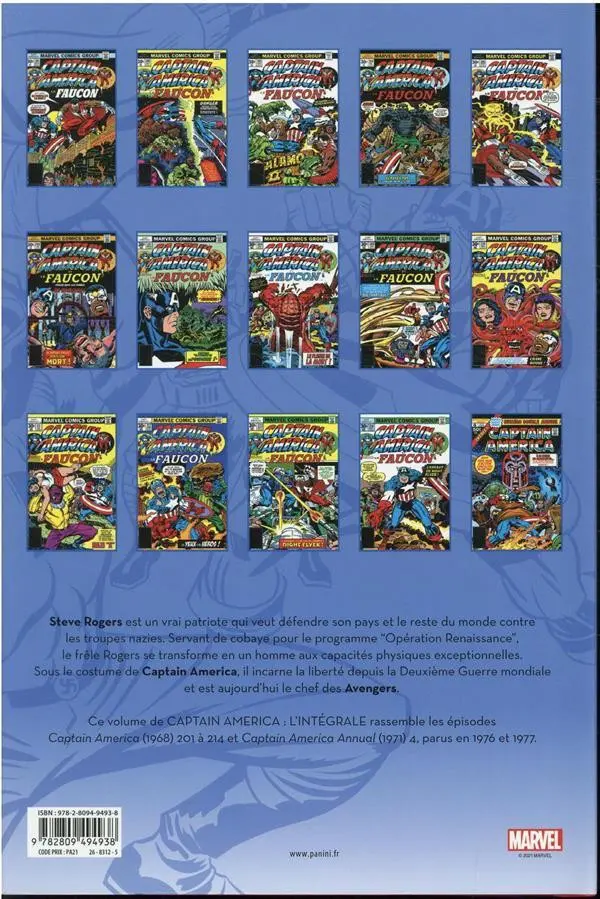 Verso de l'album Captain America - L'intégrale Tome 11 1976-1977