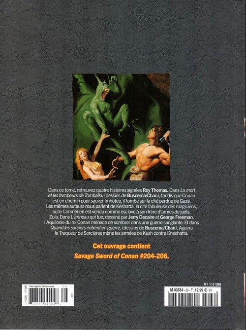Verso de l'album The Savage Sword of Conan - La Collection Tome 66 La mort et les tambours de tombalku