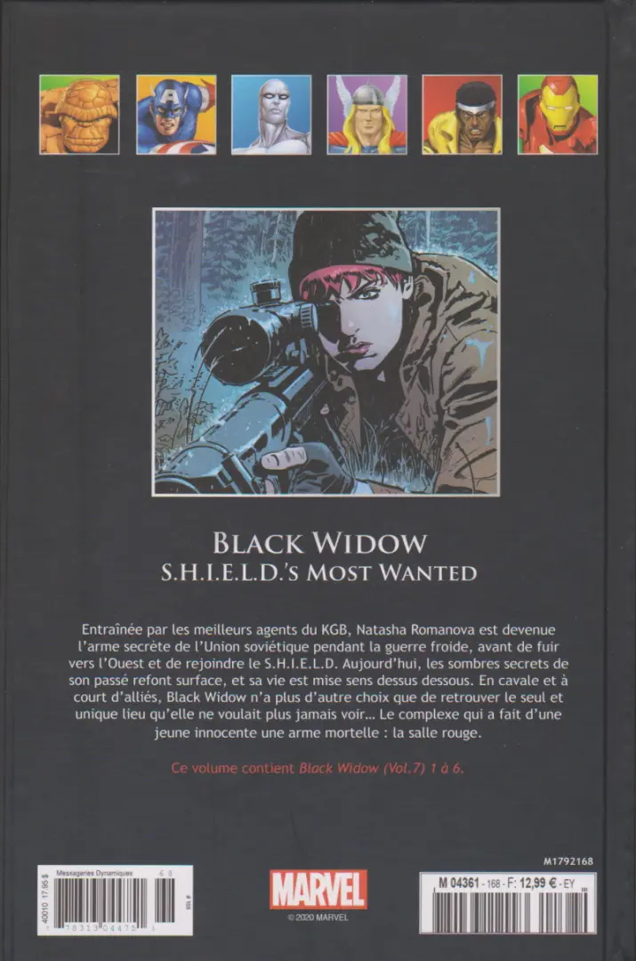 Verso de l'album Marvel Comics - La collection de référence Tome 168 Black Widow - S.H.I.E.L.D.'s Most Wanted