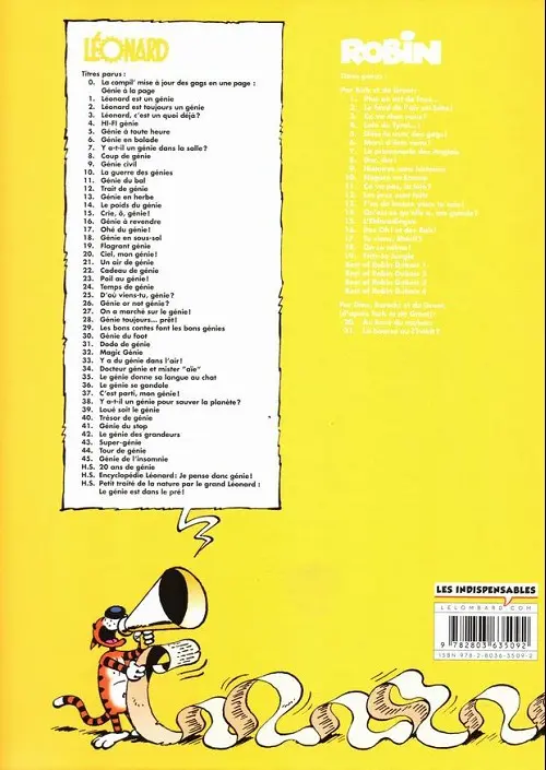 Verso de l'album Léonard Tome 12 Trait de génie