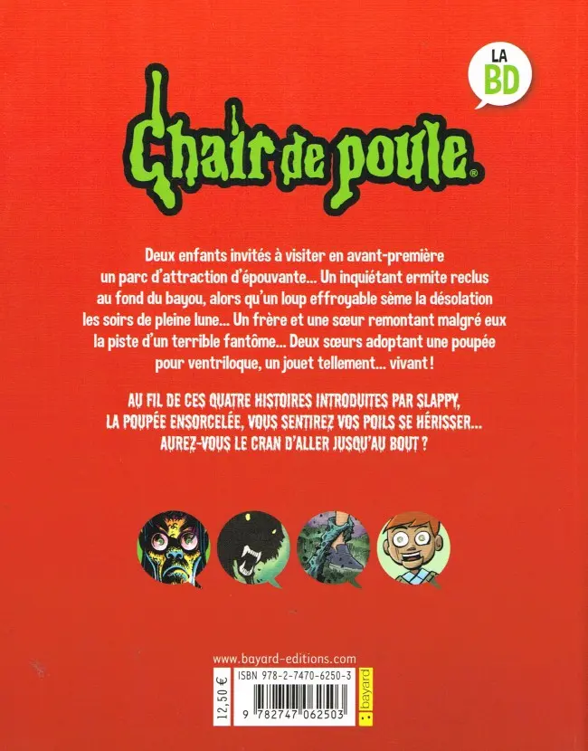 Verso de l'album Chair de Poule Les Contes horrifiques de Slappy