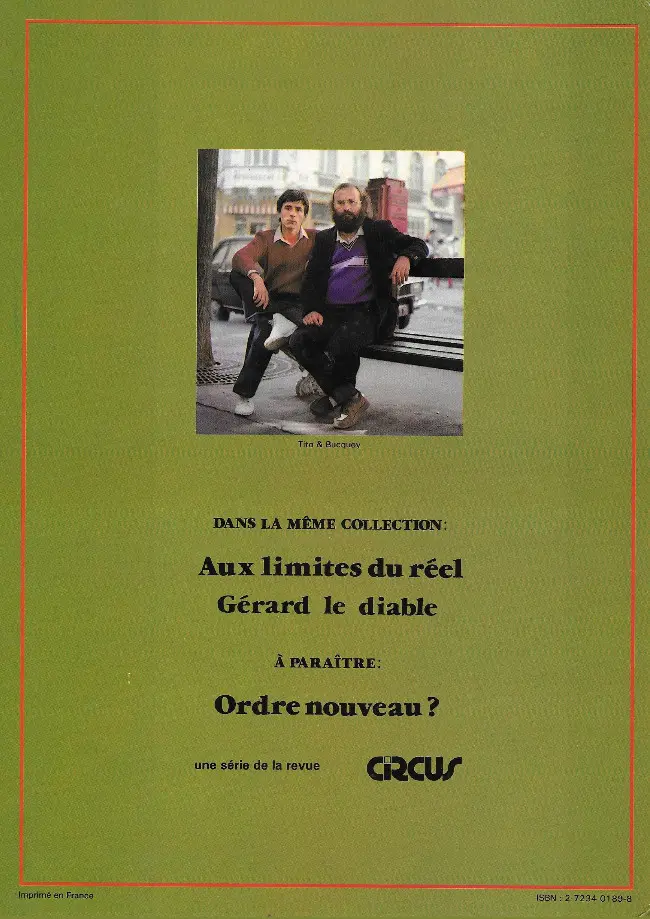Verso de l'album Jaunes Tome 1 Aux limites du réel