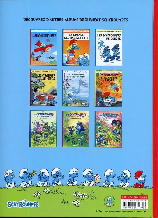Verso de l'album Les Schtroumpfs Tome 21 On ne schtroumpfe pas le progrès