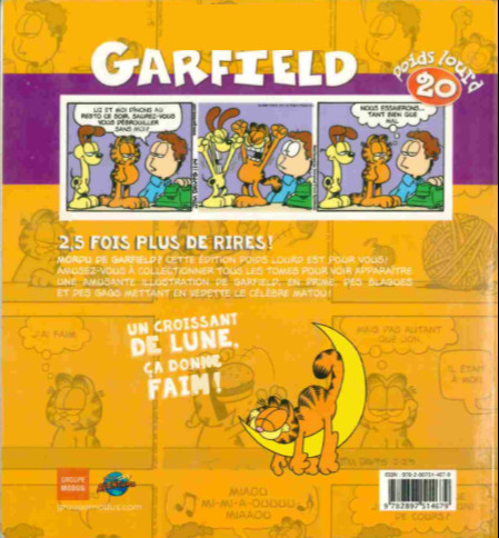 Verso de l'album Garfield Poids lourd 20