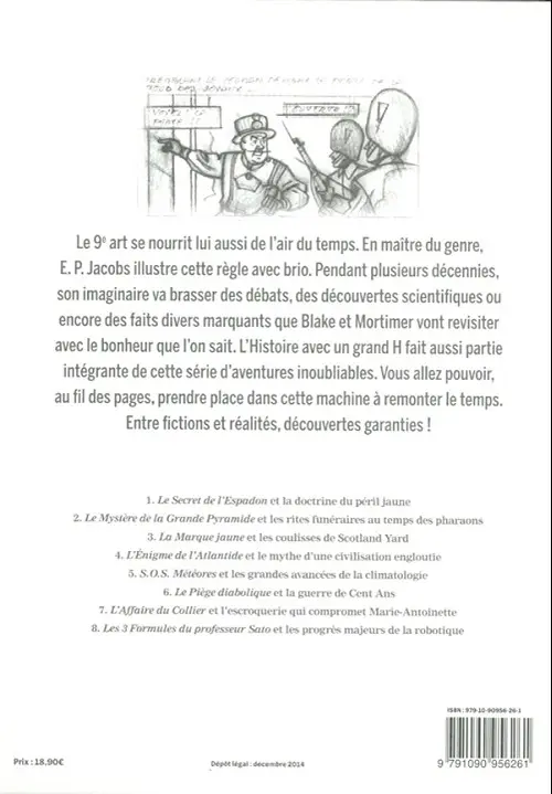 Verso de l'album Les Personnages de Blake et Mortimer dans l'Histoire