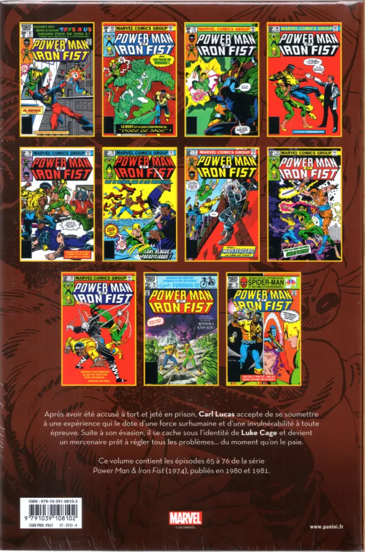 Verso de l'album Luke Cage Tome 5 1980-1981