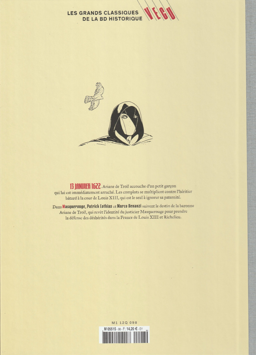 Verso de l'album Les grands Classiques de la BD Historique Vécu - La Collection Tome 99 Masquerouge - Tome IX : La Veuve noire