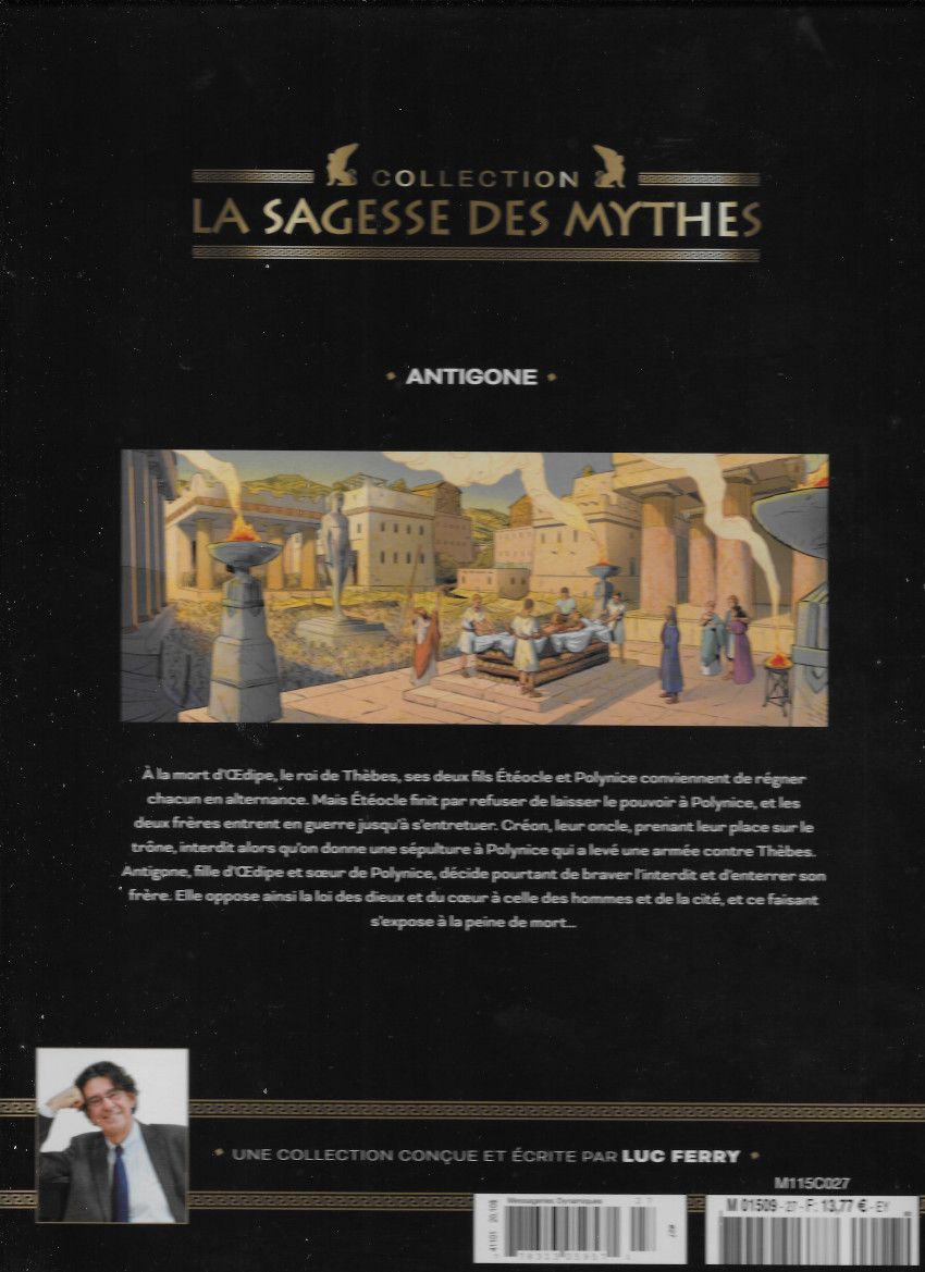Verso de l'album La sagesse des Mythes - La collection 23 Antigone