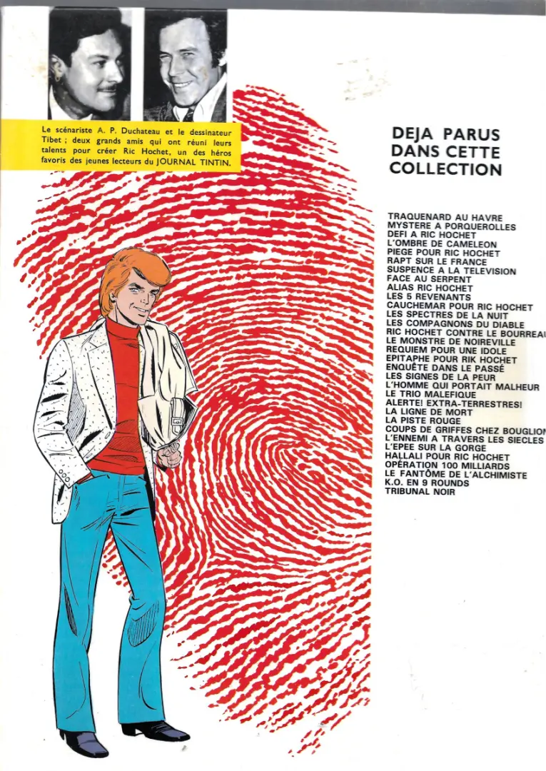 Verso de l'album Ric Hochet Tome 18 Enquête dans le passé