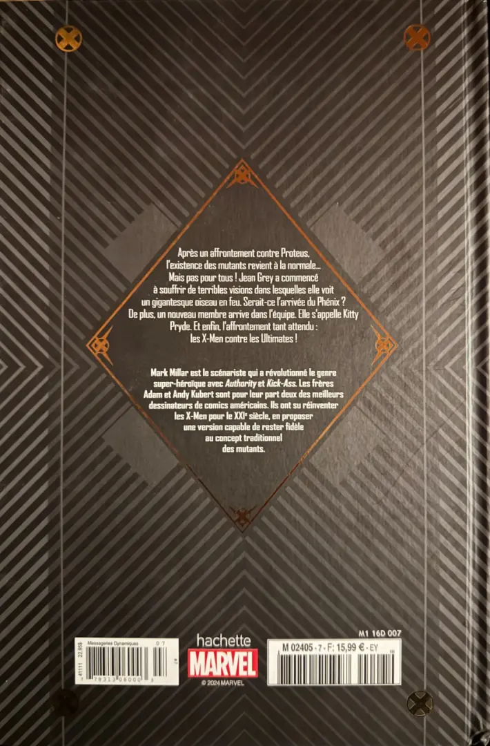 Verso de l'album Marvel Ultimate 7 X-Men - Tournée mondiale