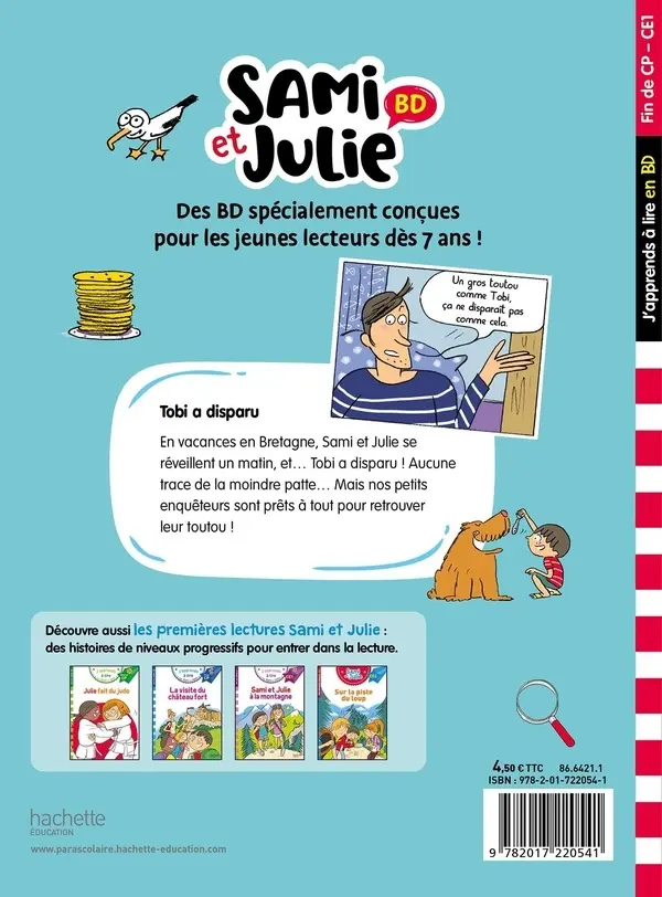 Verso de l'album Sami et Julie Tobi a disparu