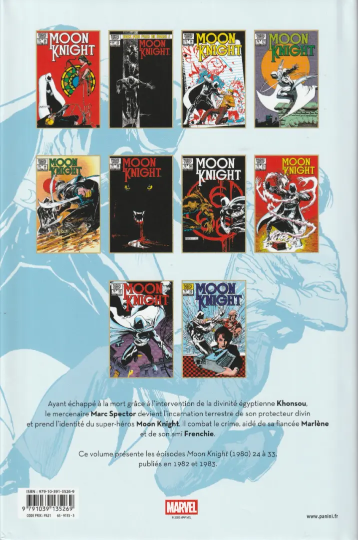 Verso de l'album Moon Knight - L'Intégrale Tome 4 1982-1983