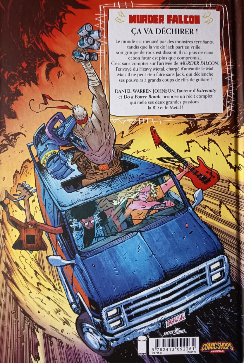 Verso de l'album Murder Falcon