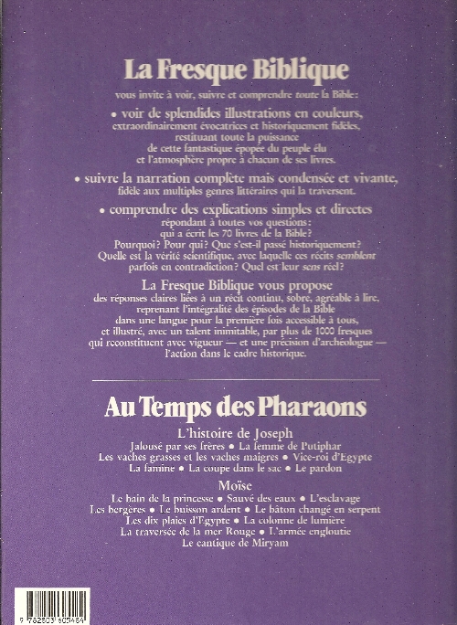 Verso de l'album La fresque biblique Tome 2 Au temps des pharaons