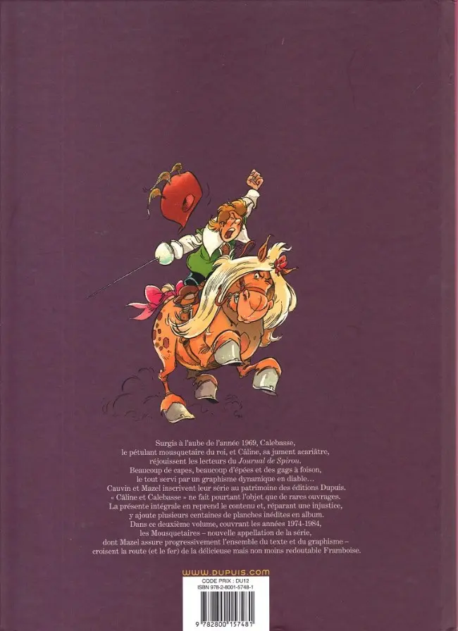 Verso de l'album Les Mousquetaires / Câline et Calebasse Tome 2 L'intégrale
