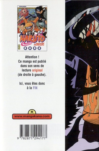 Verso de l'album Naruto 2 Un client embarrassant