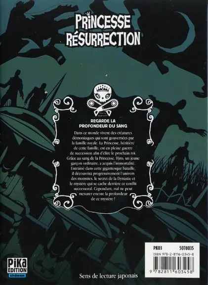 Verso de l'album Princesse résurrection 10