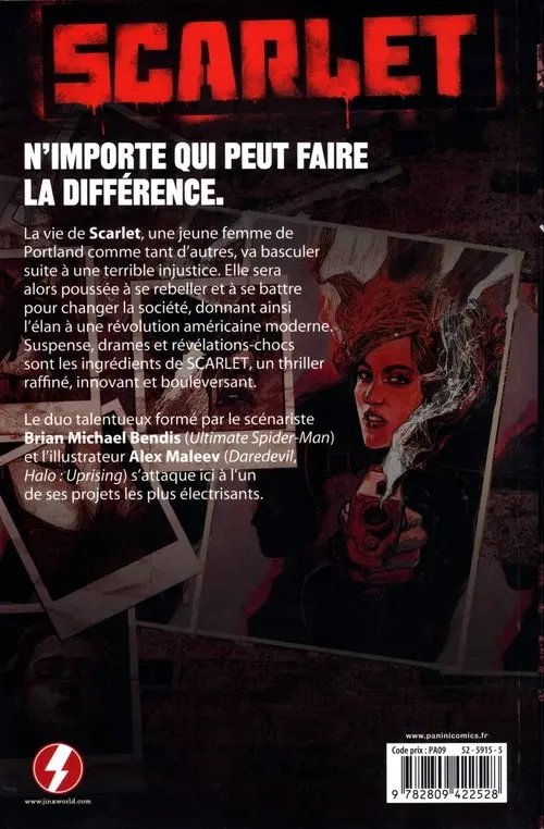 Verso de l'album Scarlet Tome 1 L'indignée