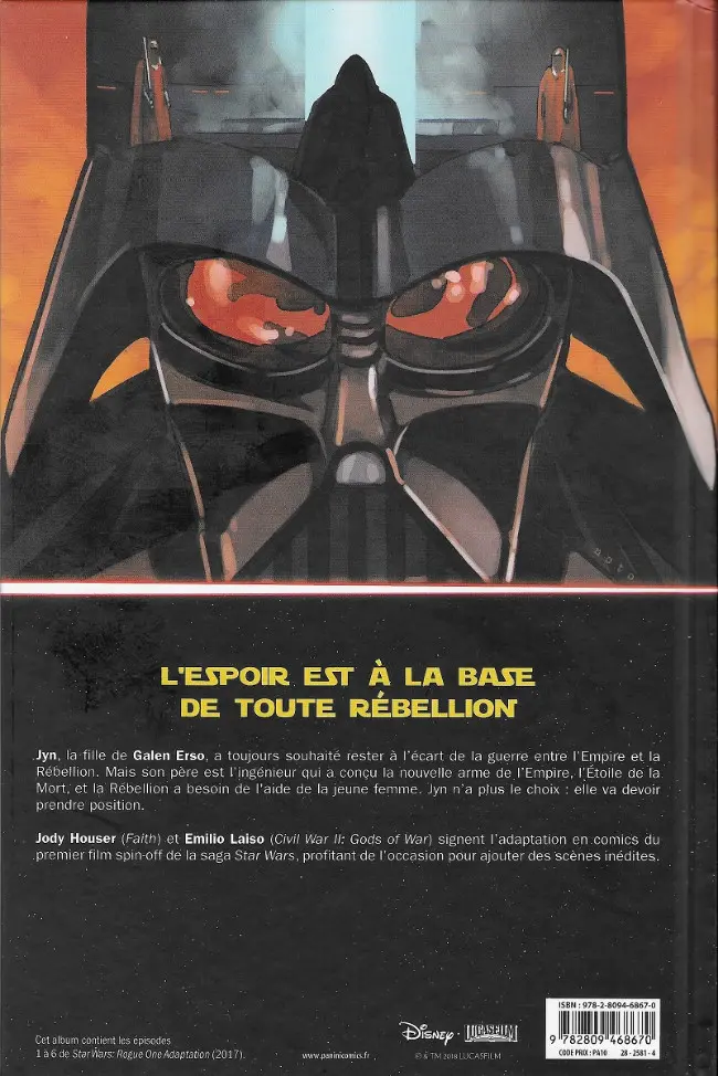 Verso de l'album Star Wars - Rogue One Rogue One
