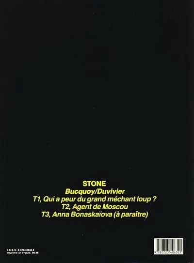 Verso de l'album Stone Tome 2 Agent de Moscou