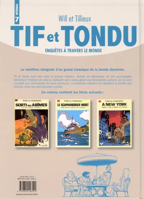 Verso de l'album Tif et Tondu Intégrale Tome 7 Enquêtes à travers le monde