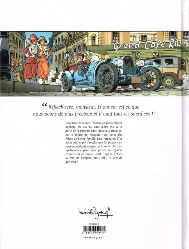 Verso de l'album Topaze 2e partie