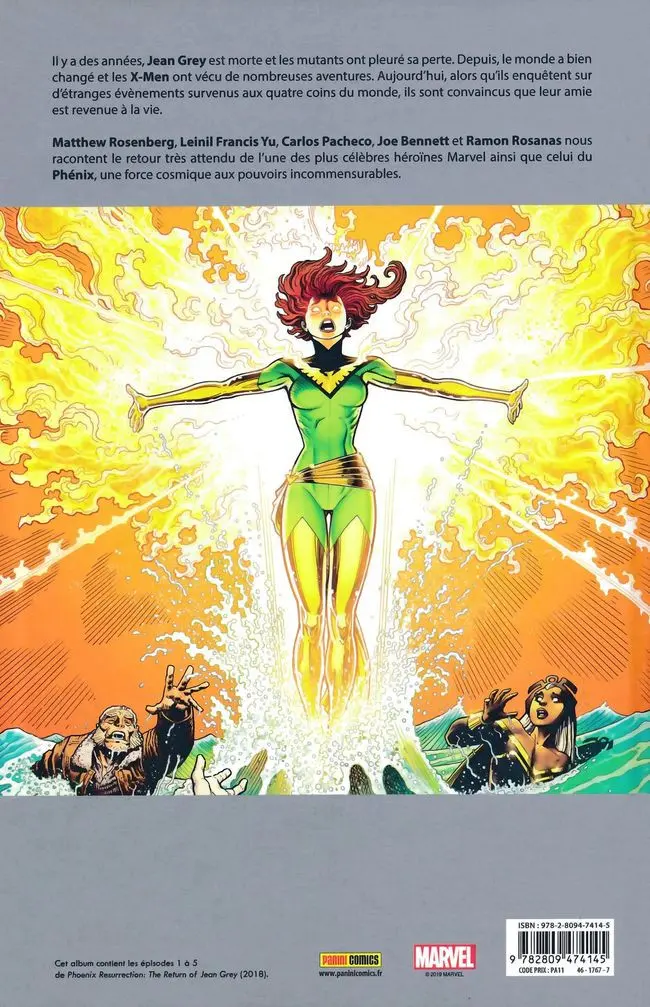 Verso de l'album X-Men - La Résurrection du Phenix