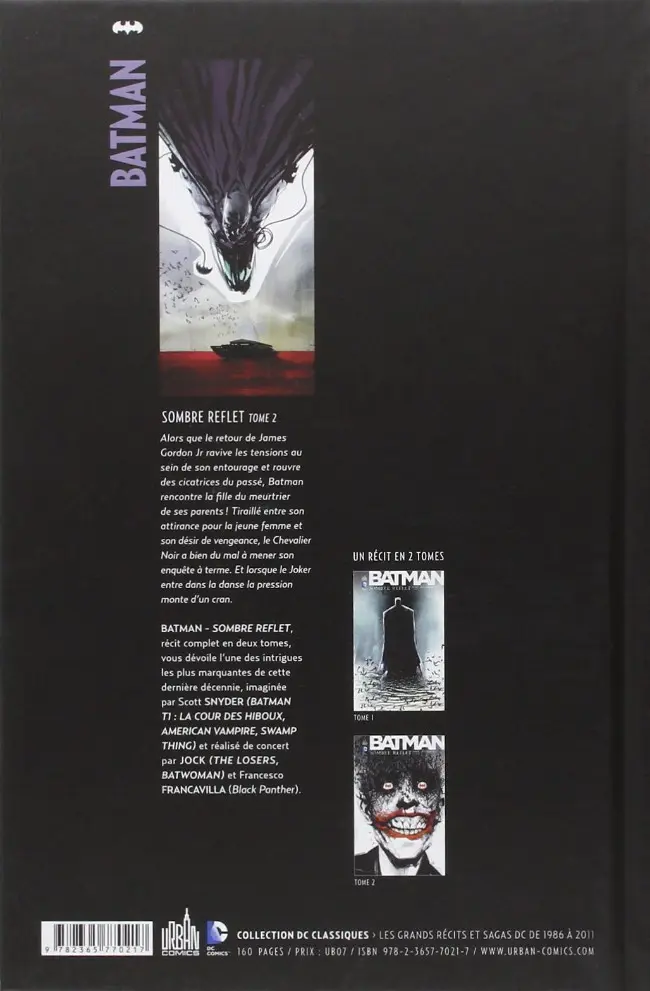 Verso de l'album Batman : Sombre reflet Tome 2 Sombre reflet - Tome 2