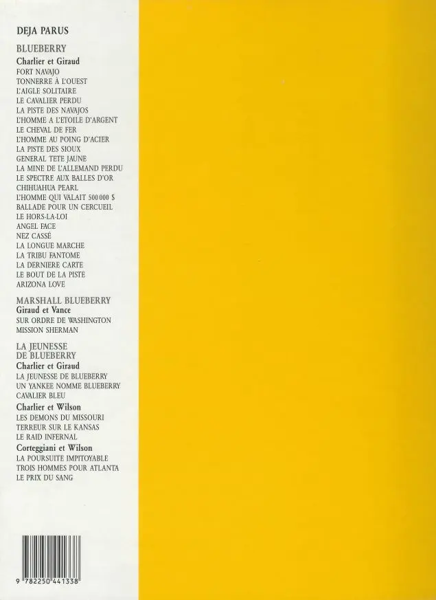 Verso de l'album La Jeunesse de Blueberry Tome 2 Un yankee nommé Blueberry