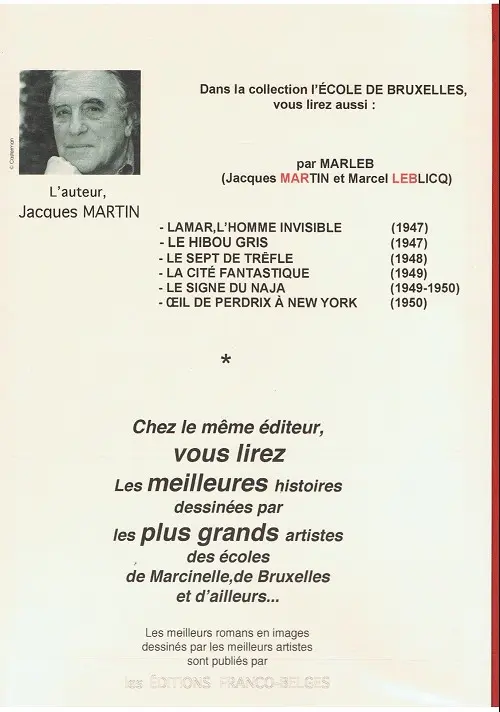 Verso de l'album Clark pilote d'essai La cité fantastique