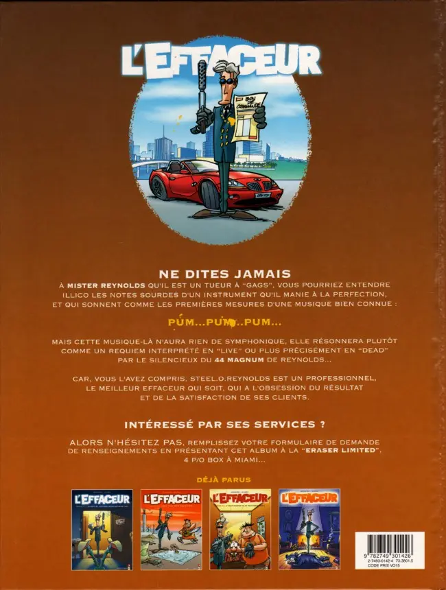 Verso de l'album L'effaceur Tome 3 À trop monter on se fait descendre !