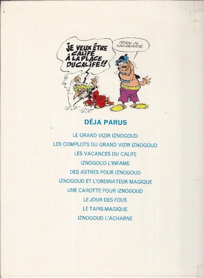 Verso de l'album Iznogoud Tome 6 Iznogoud et l'ordinateur magique