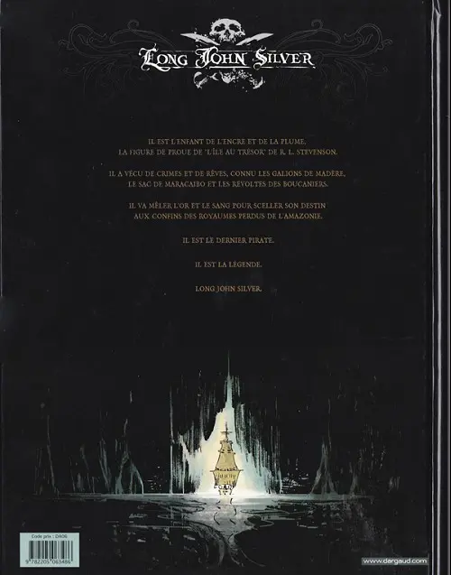 Verso de l'album Long John Silver III Le labyrinthe d'émeraude