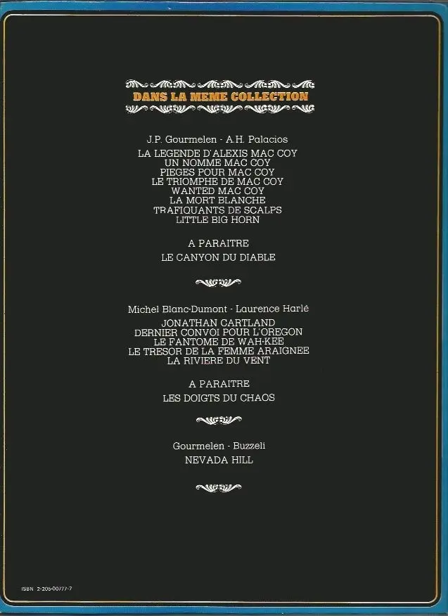 Verso de l'album Mac Coy Tome 1 La légende d'Alexis Mac Coy