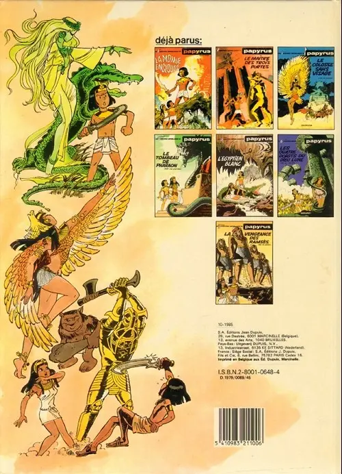 Verso de l'album Papyrus Tome 2 Le maître des trois portes