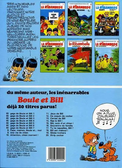 Verso de l'album La Ribambelle Tome 6 La Ribambelle aux Galopingos