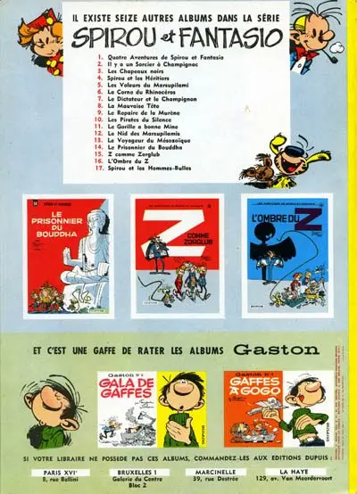 Verso de l'album Spirou et Fantasio Tome 5 Les voleurs du Marsupilami