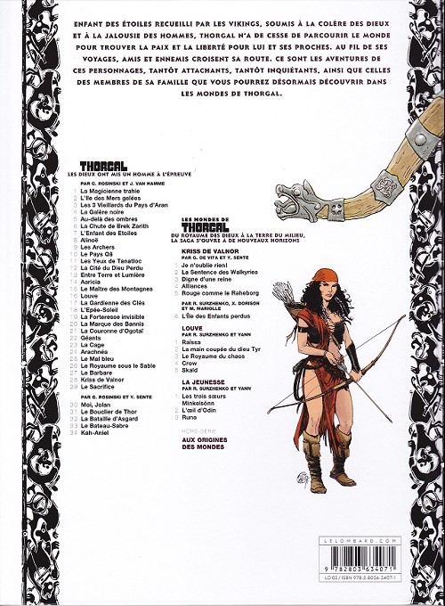Verso de l'album Les mondes de Thorgal - Kriss de Valnor Tome 5 Rouge comme le Raheborg