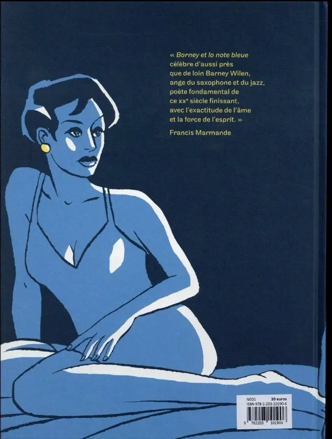Verso de l'album Barney et la note bleue