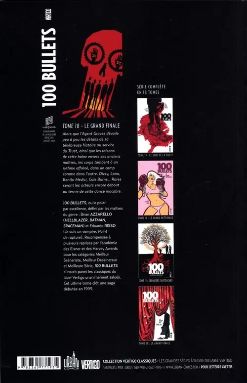 Verso de l'album 100 Bullets Tome 18 Le grand finale
