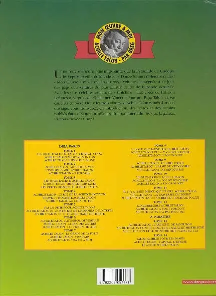Verso de l'album Achille Talon Mon œuvre à moi ! Tome 12