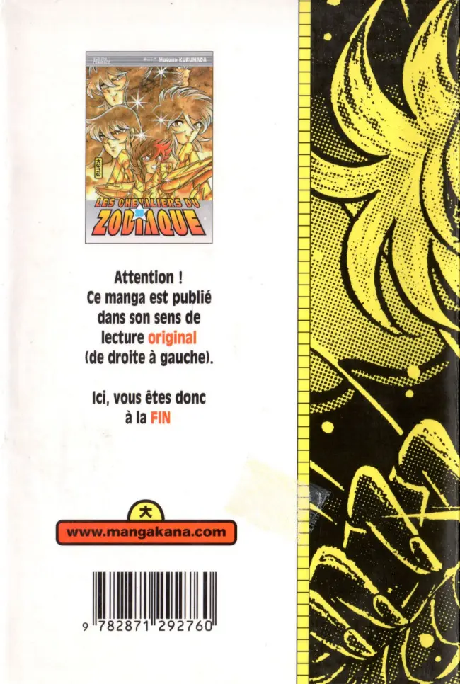 Verso de l'album Saint Seiya - Les Chevaliers du Zodiaque 28 Hadès