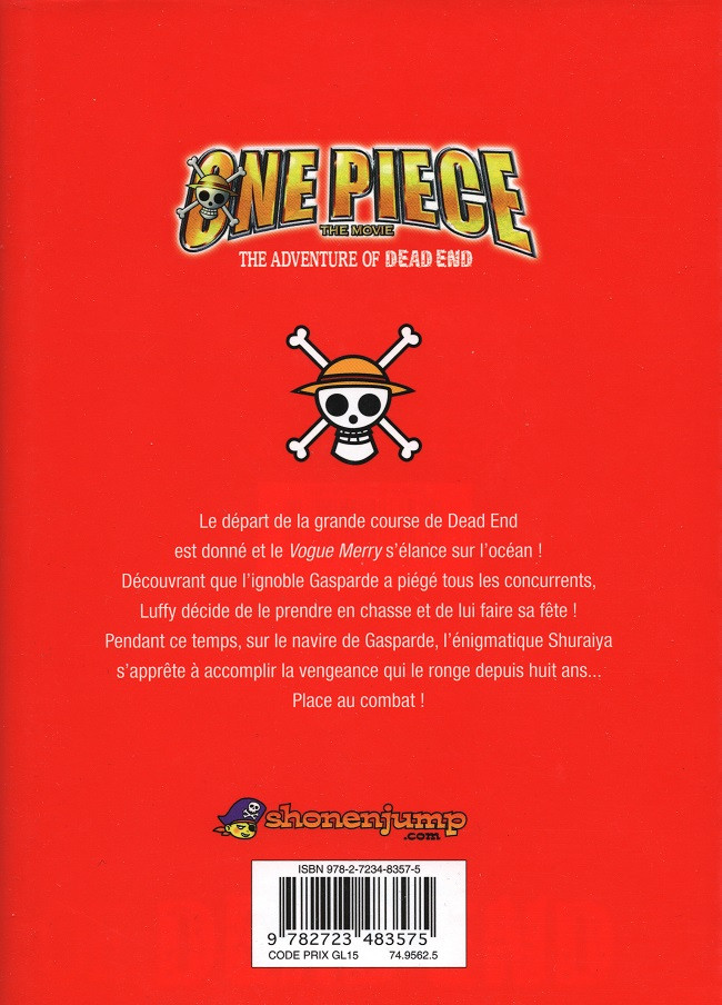 Verso de l'album One Piece The Movie - The adventure of Dead End 2