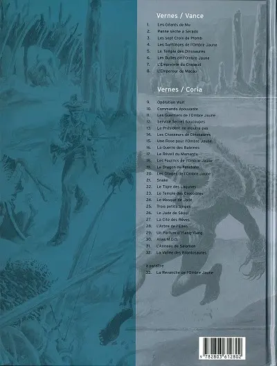 Verso de l'album Bob Morane Tome 51 La vallée des brontosaures