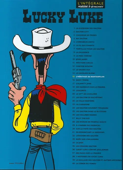 Verso de l'album Lucky Luke Tome 15 L'héritage de Rantanplan